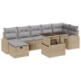 Juego de Sofá de Jardín de 8 Piezas con Cojines Beige de Ratan Poliéster de , Sofás de exterior - Ref: Foro24-3359767, Precio...