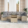 Juego de Sofá de Jardín de 8 Piezas con Cojines Beige de Ratan Poliéster de , Sofás de exterior - Ref: Foro24-3359767, Precio...