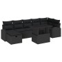 Set de Sofá de Jardín de 8 Piezas con Cojines Negro Poliratán de , Sofás de exterior - Ref: Foro24-3359770, Precio: 561,31 €,...