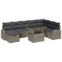 Juego de sofá de jardín de 9 piezas con cojines Gris Polirratán de , Sofás de exterior - Ref: Foro24-3359776, Precio: 600,38 ...