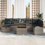 Juego de sofá de jardín de 9 piezas con cojines Gris Polirratán de , Sofás de exterior - Ref: Foro24-3359776, Precio: 600,38 ...
