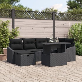 Juego de Sofá de Jardín de 7 Piezas con Cojines Negro Poliratán de , Sofás de exterior - Ref: Foro24-3359840, Precio: 492,78 ...