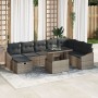 Conjunto de Sofá de Jardín de 9 Piezas con Cojines Gris Poliratán de , Sofás de exterior - Ref: Foro24-3359856, Precio: 587,9...