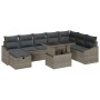Conjunto de Sofá de Jardín de 9 Piezas con Cojines Gris Poliratán de , Sofás de exterior - Ref: Foro24-3359856, Precio: 587,9...
