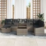 Conjunto de Sofá de Jardín de 9 Piezas con Cojines Gris Poliratán de , Sofás de exterior - Ref: Foro24-3359856, Precio: 587,9...