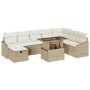 Set de Sofás de Jardín de 9 Piezas con Cojines Beige Poliratán de , Sofás de exterior - Ref: Foro24-3359858, Precio: 628,97 €...