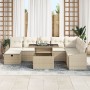 Set de Sofás de Jardín de 9 Piezas con Cojines Beige Poliratán de , Sofás de exterior - Ref: Foro24-3359858, Precio: 628,97 €...