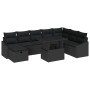 Set de Sofá de Jardín de 9 Piezas con Cojines Negro Ratán Poliéster de , Sofás de exterior - Ref: Foro24-3359860, Precio: 611...