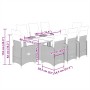 Set de mesa y sillas jardín 9 piezas y cojines ratán PE marrón en Conjuntos de jardín | Comprar online en Foru.es