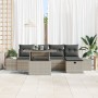 Conjunto de Sofá de Jardín de 6 Piezas con Cojines de Poliratán Gris Claro de , Sofás de exterior - Ref: Foro24-3359869, Prec...