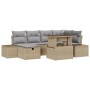 Conjunto de Sofá de Jardín de 7 Piezas con Cojines Beige de Ratán Poliéster de , Sofás de exterior - Ref: Foro24-3359877, Pre...