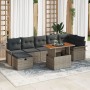 Conjunto de Sofás de Jardín de 8 Piezas con Cojines Gris Ratán Poliéster de , Sofás de exterior - Ref: Foro24-3359919, Precio...