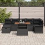 Conjunto de Sofá de Jardín de 8 Piezas con Cojines Negro Poliratán de , Sofás de exterior - Ref: Foro24-3359922, Precio: 556,...