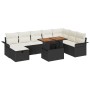 Juego de Sofá de Jardín de 9 Piezas con Cojines Negros de Ratán Poli de , Sofás de exterior - Ref: Foro24-3359925, Precio: 56...