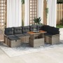 Juego de Sofá de Jardín de 9 Piezas con Cojines Gris Ratán PE de , Sofás de exterior - Ref: Foro24-3359926, Precio: 587,48 €,...