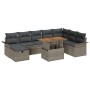Juego de Sofá de Jardín de 9 Piezas con Cojines Gris Ratán PE de , Sofás de exterior - Ref: Foro24-3359926, Precio: 587,48 €,...