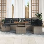 Juego de Sofá de Jardín de 9 Piezas con Cojines Gris Ratán PE de , Sofás de exterior - Ref: Foro24-3359926, Precio: 587,48 €,...
