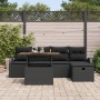 Juego de Sofá de Jardín de 6 Piezas con Cojines Negro Ratán Sintético de , Sofás de exterior - Ref: Foro24-3359964, Precio: 4...