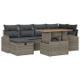Juego de sofá de jardín Conjunto de 7 Gris Ratán, Poliéster de , Sofás de exterior - Ref: Foro24-3359968, Precio: 473,22 €, D...
