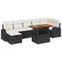 Juego de Sofás de Jardín de 8 Piezas con Cojines de Rattan Poliéster Negro de , Sofás de exterior - Ref: Foro24-3359974, Prec...