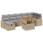 Conjunto de Sofá de Jardín de 8 Piezas con Cojines Beige Ratán Polito de , Sofás de exterior - Ref: Foro24-3359976, Precio: 5...