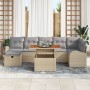 Conjunto de Sofá de Jardín de 8 Piezas con Cojines Beige Ratán Polito de , Sofás de exterior - Ref: Foro24-3359976, Precio: 5...