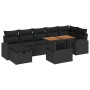 Conjunto de Sofá de Jardín de 8 Piezas con Cojines Ratán Polivinílico Negro de , Sofás de exterior - Ref: Foro24-3359978, Pre...