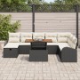 Conjunto de sofá de jardín de 9 piezas con cojines , ratán negro de , Sofás de exterior - Ref: Foro24-3359981, Precio: 560,88...