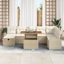 Juego de Sofá de Jardín de 9 Piezas con Cojines Beige Poliratán de , Sofás de exterior - Ref: Foro24-3359984, Precio: 622,46 ...