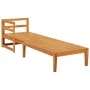 Tumbona 1 reposabrazos con cojines crema madera maciza acacia de vidaXL, Sofás modulares de exterior - Ref: Foro24-316313, Pr...