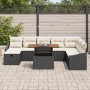 Conjunto de Sofá de Jardín de 9 piezas con cojines Poliratán Negro de , Sofás de exterior - Ref: Foro24-3360037, Precio: 556,...