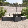 Conjunto de Sofá de Jardín de 6 Piezas con Cojines Negro Ratán Polipropileno de , Sofás de exterior - Ref: Foro24-3360044, Pr...