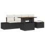 Conjunto de Sofá de Jardín de 6 Piezas con Cojines Negro Ratán Polipropileno de , Sofás de exterior - Ref: Foro24-3360044, Pr...
