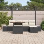 Conjunto de Sofá de Jardín de 6 Piezas con Cojines Negro Ratán Polipropileno de , Sofás de exterior - Ref: Foro24-3360044, Pr...