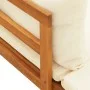 Lounger 1 armrest with cream cushions solid acacia wood by vidaXL, Modular outdoor sofas - Ref: Foro24-316313, Price: 195,31 ...