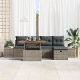 Conjunto de Sofá de Jardín de 6 Piezas con Cojines Gris de Polirratán de , Sofás de exterior - Ref: Foro24-3360045, Precio: 4...