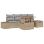 Conjunto de Sofá de Jardín de 6 Piezas con Cojines Beige Poliratán de , Sofás de exterior - Ref: Foro24-3360046, Precio: 431,...
