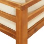 Tumbona 1 reposabrazos con cojines crema madera maciza acacia de vidaXL, Sofás modulares de exterior - Ref: Foro24-316313, Pr...