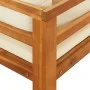 Tumbona 1 reposabrazos con cojines crema madera maciza acacia de vidaXL, Sofás modulares de exterior - Ref: Foro24-316313, Pr...