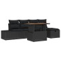Conjunto de Sofás de Jardín de 6 Piezas con Cojines Negro Poliratán de , Sofás de exterior - Ref: Foro24-3360048, Precio: 426...