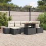 Conjunto de Sofás de Jardín de 7 Piezas con Cojines Negros de Poliratán de , Sofás de exterior - Ref: Foro24-3360051, Precio:...