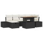 Conjunto de Sofás de Jardín de 7 Piezas con Cojines Negros de Poliratán de , Sofás de exterior - Ref: Foro24-3360051, Precio:...