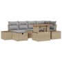 Set de Sofá de Jardín de 7 Piezas con Cojines Beige Poliratán de , Sofás de exterior - Ref: Foro24-3360053, Precio: 518,22 €,...