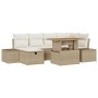 Juego de Sofás de Jardín de 7 Piezas con Cojines Beige Poliratán de , Sofás de exterior - Ref: Foro24-3360054, Precio: 532,11...