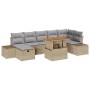 Set de Sofás de Jardín de 8 Piezas con Cojines Beige de Ratán Sintético de , Sofás de exterior - Ref: Foro24-3360060, Precio:...