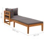 Tumbona con 1 reposabrazos gris oscuro madera maciza acacia de vidaXL, Sofás modulares de exterior - Ref: Foro24-316318, Prec...