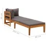 Tumbona con 1 reposabrazos gris oscuro madera maciza acacia de vidaXL, Sofás modulares de exterior - Ref: Foro24-316318, Prec...