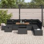 Conjunto de Sofá de Jardín de 9 Piezas con Cojines Negro Poliratán de , Sofás de exterior - Ref: Foro24-3360069, Precio: 632,...