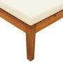 Tumbona con cojines crema madera maciza de acacia de vidaXL, Sofás modulares de exterior - Ref: Foro24-316312, Precio: 169,21...