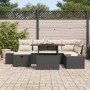 Conjunto de Sofá de Jardín de 7 Piezas con Cojines Negro Ratán Poli de , Sofás de exterior - Ref: Foro24-3360077, Precio: 503...